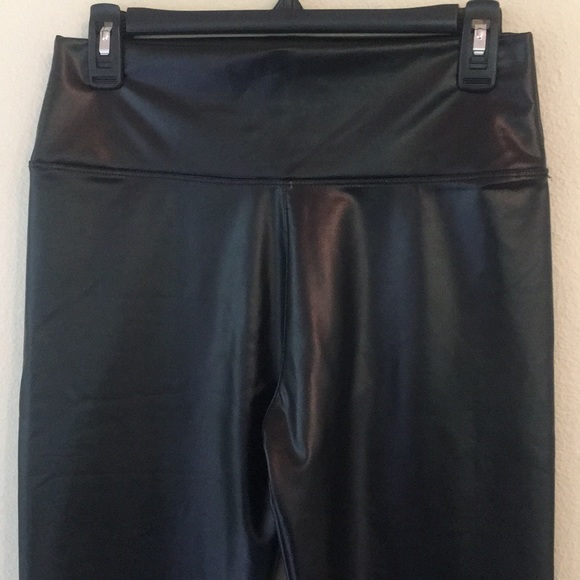 Black High Waisted Poly/Spandex Leggings - Picture 2 of 6
